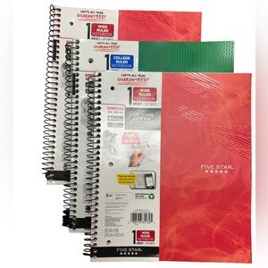 Five Star Assorted Color Spiral Notebooks